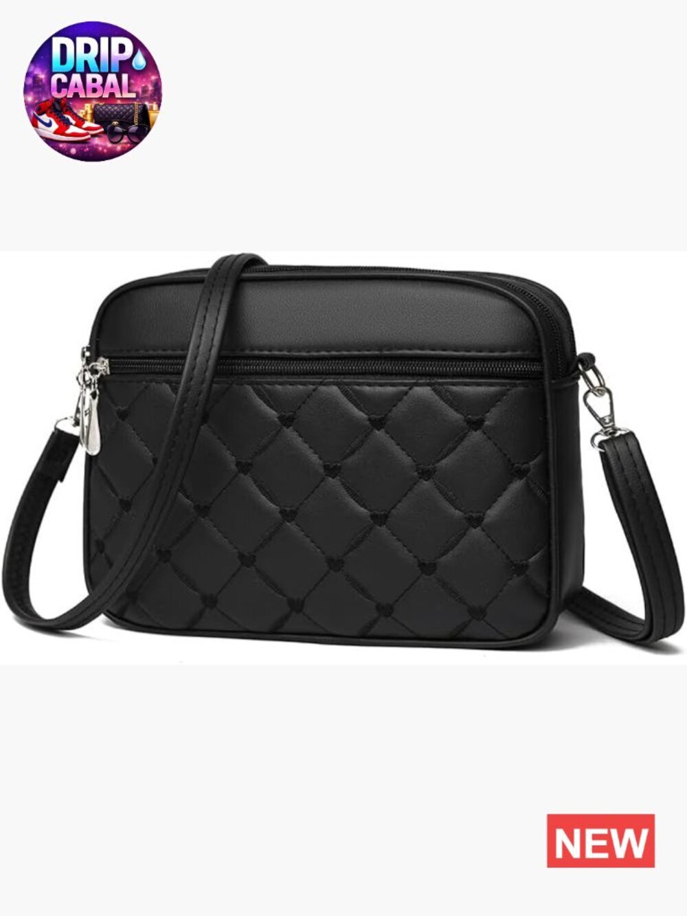 Small Quilted Crossbody for Women Vegan Leather Adjustable Strap Purse Handbag